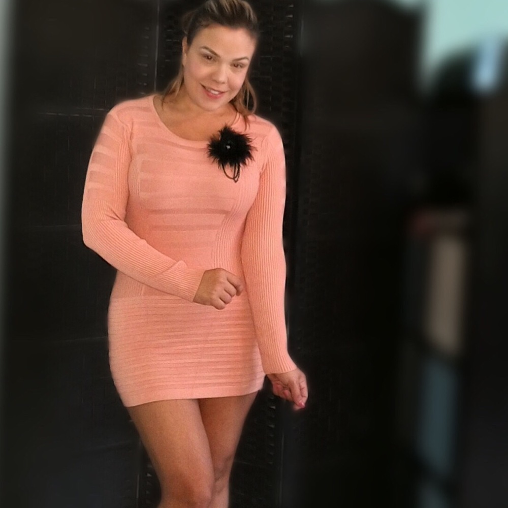 Mini, Long-Sleeve, Sweater Dress